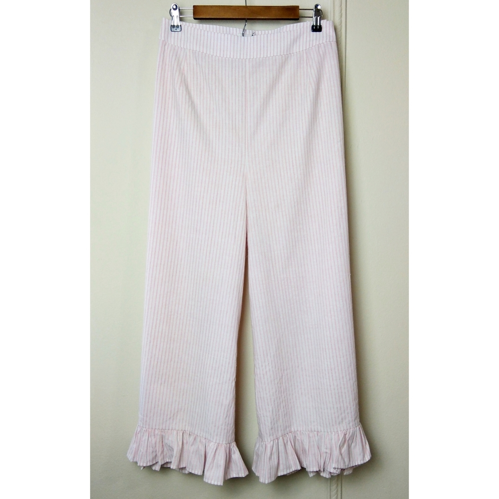 Lost Ink ASOS Wide Leg Ruffle Frill Hem Striped - Picture 3 of 10